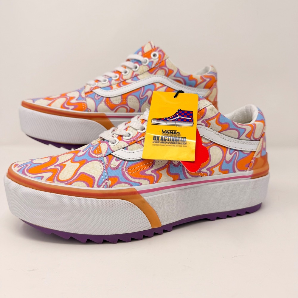 Vans Platform Old Skool Sneakers in Orange, Purple, Pink - Picture 2 of 16